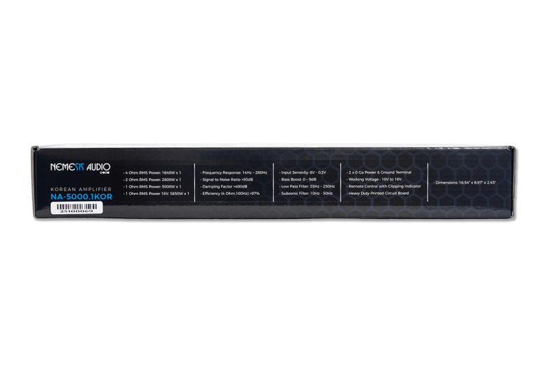 Nemesis Audio  - NA-5000.1KOR 5000W Max Korean-Made Mono Block Subwoofer Amplifier