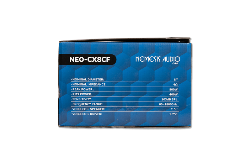 Nemesis Audio  - NEO-CX8CF 8″ Water Resistant Neodymium Coaxial Midrange Speaker – 800W Max