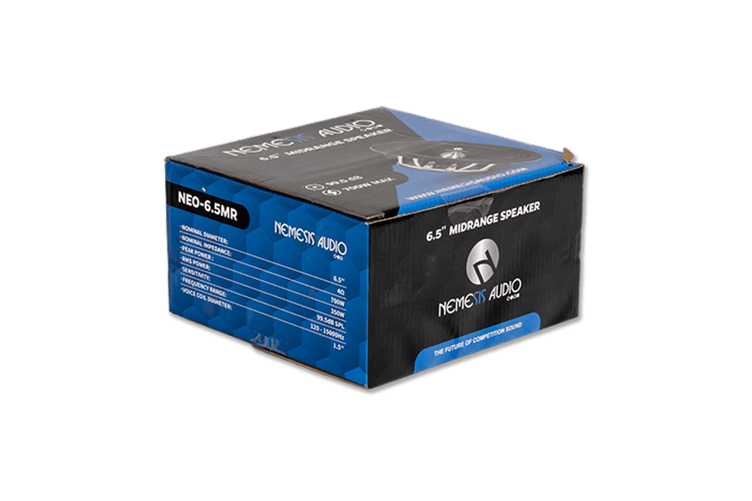 Nemesis Audio -  NEO-6.5MR - 6.5″ Neodymium midrange speaker  700W MAX/ 350W RMS  Sensitivity: 99.5dB  Frequency Range: 120Hz–15kHz range  4 Ohm
