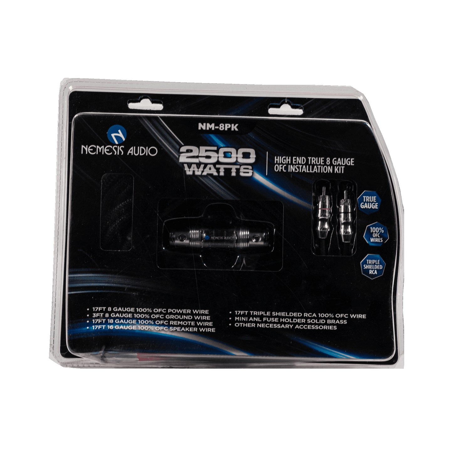 Nemesis Audio | NM-8PK | 8 Gauge | OFC Amp Installation Kit