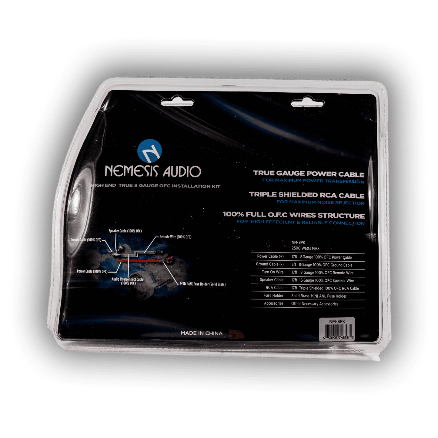 Nemesis Audio | NM-8PK | 8 Gauge | OFC Amp Installation Kit