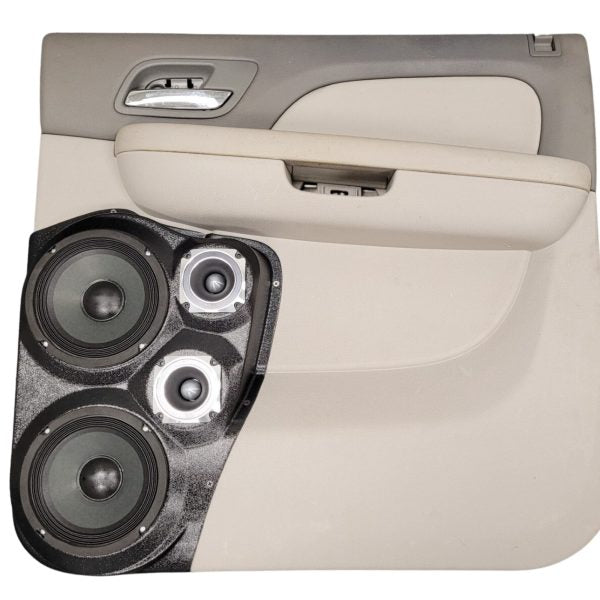 Custom Speaker Pods - Dual 6.5″ and Dual 3.5″ Rear Door Speaker Pods for the 2007-2013 Silverado, Sierra & 2007-2014 Avalanche, Escalade, Tahoe, Suburban & Yukon *UPPER HANDLE*
