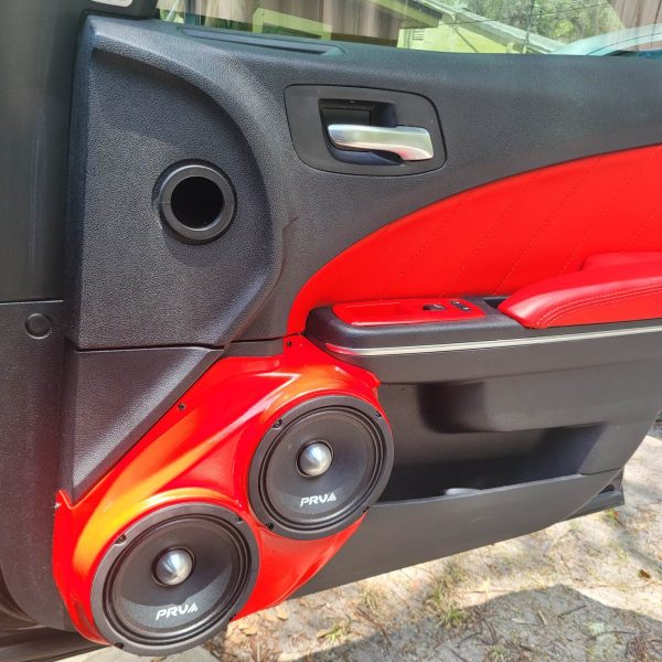 Pasgemaakte Luidsprekerpeule - Dubbele 6.5″ Luidsprekerpeule vir die Voordeur van 'n 11-23 Dodge Charger-Chrysler 300C 