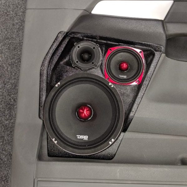 Custom Speaker Pods - 8″ and 4″ and 3.5″ Speaker Pods for the Front Door of a 06-08 Dodge Ram