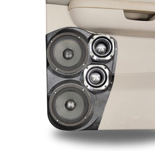 Pasgemaakte luidsprekerpeule - Dubbele 6.5″ en dubbele 4″ luidsprekerpeule vir die agterdeur van 'n 07-14 GM volgrootte vragmotor met boonste handvatsel