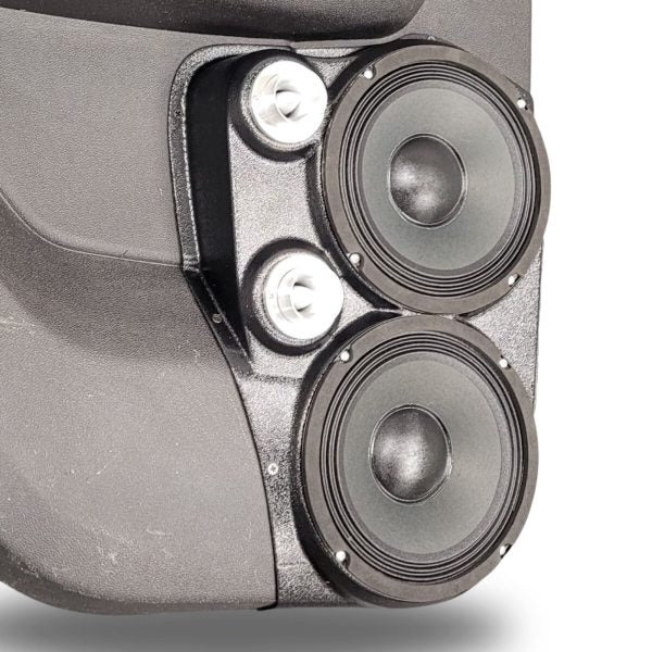 Custom Speaker Pods - Dual 8″ and Dual Tweeter Speaker Pods for the Rear Door of a 07-14 GM Full Size Truck Upper Handle