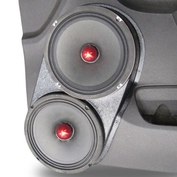 Pasgemaakte Luidsprekerpeule - Dubbele 8″ Voordeurluidsprekerpeule vir die 2010-2013 Chevrolet Silverado, GMC Sierra, 2010-2014 Chevrolet Avalanche, Tahoe, Suburban, GMC Yukon &amp; Cadillac Escalade *BOONSTE HANDVAT* 