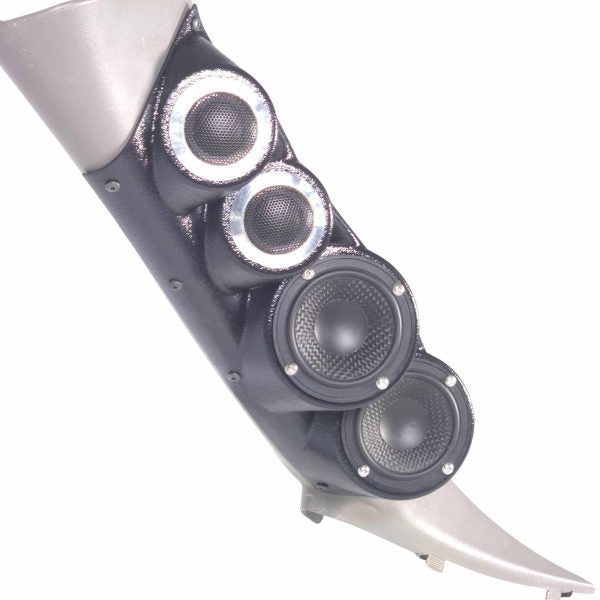 Custom Speaker Pods - Dual 3.5″ + Dual 2″ Large A-Pillar Speaker Pods for the for the 2000-2006 Chevrolet Avalanche, Tahoe, Suburban, Silverado, GMC Yukon, Sierra & Cadillac Escalade