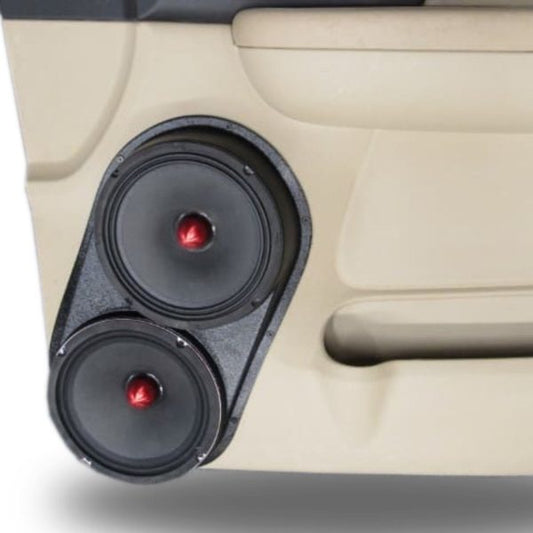 Custom Speaker Pods - Dual 8″ Speaker Pods for the Front Door of a 07-09 GM Full Size Truck Upper Handle