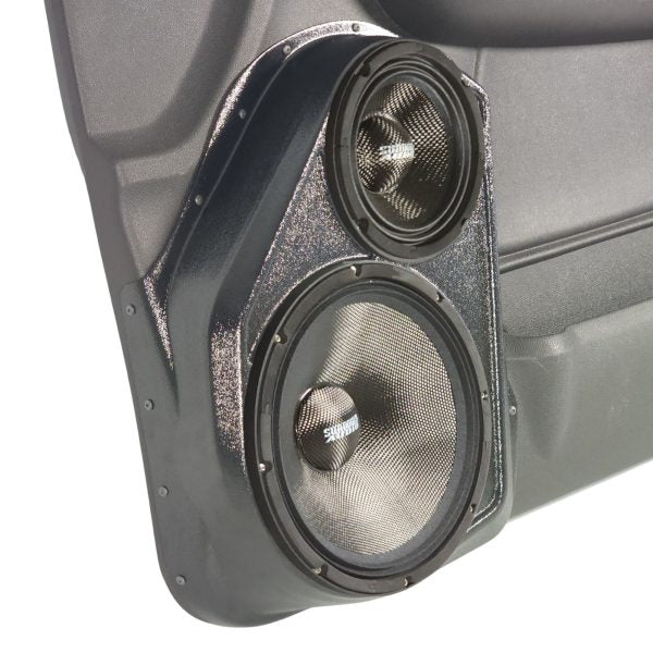 Custom Speaker Pods - 10″ + 6.5″ Front Door Speaker Pods for the 2007-2009 Chevrolet Avalanche, Tahoe, Suburban, Silverado, GMC Yukon, Sierra, and Cadillac Escalade *UPPER HANDLE*
