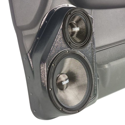 Custom Speaker Pods - 10″ + 6.5″ Front Door Speaker Pods for the 2007-2009 Chevrolet Avalanche, Tahoe, Suburban, Silverado, GMC Yukon, Sierra, and Cadillac Escalade *UPPER HANDLE*