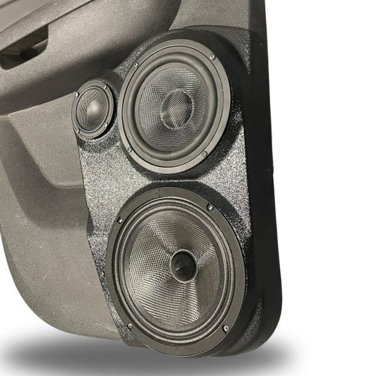 Custom Speaker Pods - 8″ and 6.5″ and 3.5″ Speaker Pods for the Rear Door of a 07-14 GM Full Size Truck Upper Handle