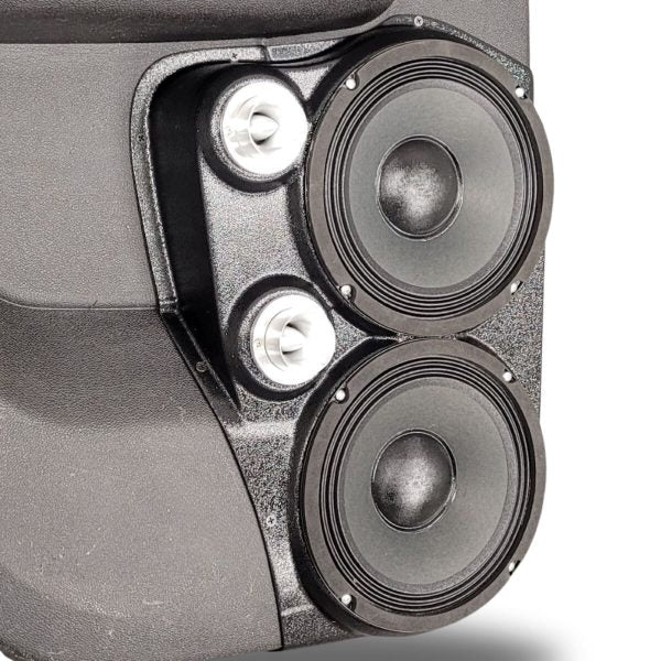 Custom Speaker Pods - Dual 8″ and Dual Tweeter Speaker Pods for the Rear Door of a 07-14 GM Full Size Truck Upper Handle