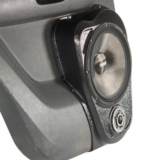 Custom Speaker Pods -  10″ and 3.5″ Speaker Pods for the Rear Door of a 07-14 GM Full Size Truck Upper Handle