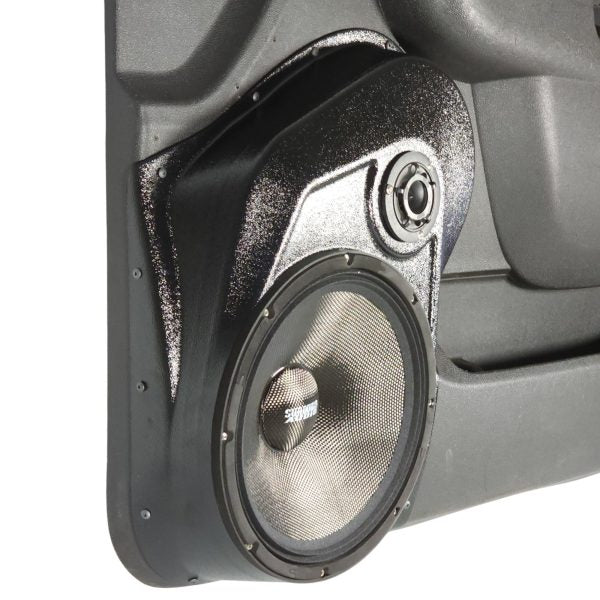 Custom Speaker Pods - 10″ + 3.5″ Front Door Speaker Pods for the 2010-2013 Chevrolet Silverado, GMC Sierra, 2010-2014 Chevrolet Avalanche, Tahoe, Suburban, GMC Yukon & Cadillac Escalade *UPPER HANDLE*