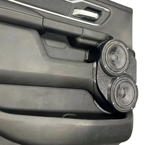 Pasgemaakte Luidsprekerpeule - Dubbele 6.5″ Luidsprekerpeule vir die Agterdeur van 'n 19-25 Dodge Ram 1500 Crew Cab 