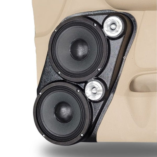 Custom Speaker Pods - Dual 8″ and Dual Tweeter Speaker Pods for the Front Door of a 07-09 GM Full Size Truck Upper Handl e