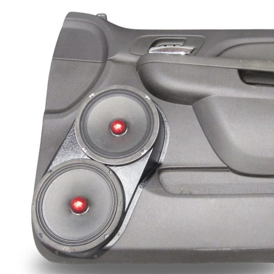 Custom Speaker Pods - Dual 8″ Front Door Speaker Pods for the 2010-2013 Chevrolet Silverado, GMC Sierra, 2010-2014 Chevrolet Avalanche, Tahoe, Suburban, GMC Yukon & Cadillac Escalade *UPPER HANDLE*