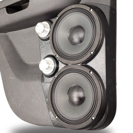 Custom Speaker Pods - Dual 8″ and Dual Tweeter Speaker Pods for the Rear Door of a 07-14 GM Full Size Truck Upper Handle