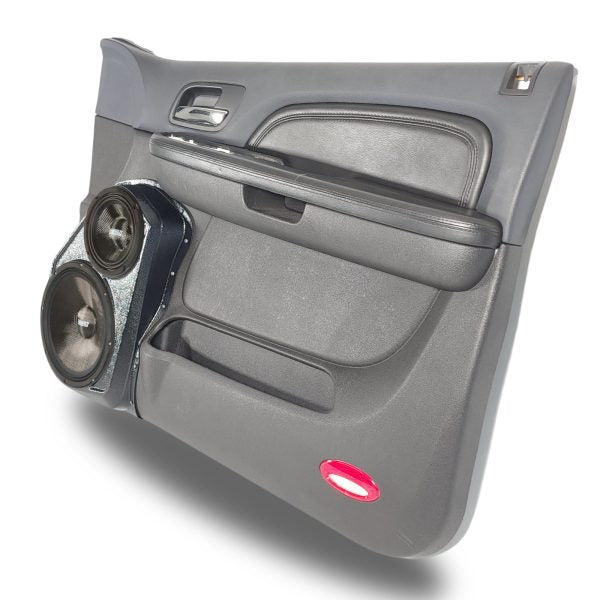 Custom Speaker Pods - 10″ + 6.5″ Front Door Speaker Pods for the 2007-2009 Chevrolet Avalanche, Tahoe, Suburban, Silverado, GMC Yukon, Sierra, and Cadillac Escalade *UPPER HANDLE*