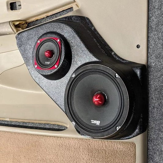 Custom Speaker Pods - 8″ + 4″ Front Door Speaker Pods for the 2000-2006 Chevrolet Avalanche, Tahoe, Suburban, Silverado, GMC Yukon, Sierra & Cadillac Escalade