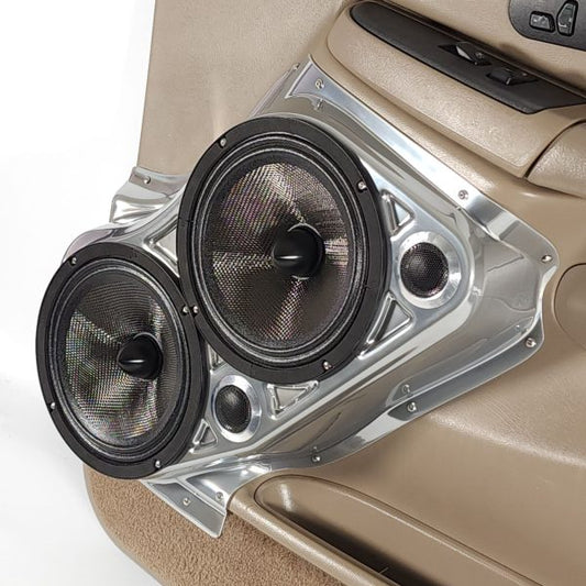 Pasgemaakte Luidsprekerpeule - Dubbele 8″ + Dubbele Tweeter Voordeurluidsprekerpeule vir die 2000-2006 Chevrolet Avalanche, Tahoe, Suburban, Silverado, GMC Yukon, Sierra &amp; Cadillac Escalade