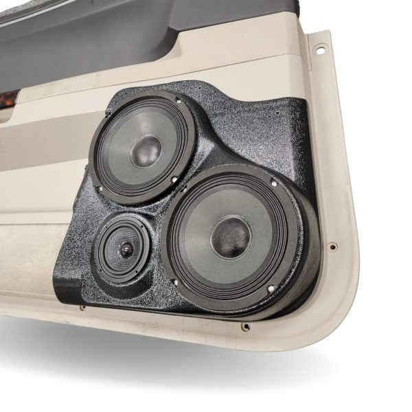 Pasgemaakte luidsprekerpeule - Dubbele 6.5″ en 3.5″ luidsprekerpeule vir die voordeur van 'n 05-07 Chrysler 300C 