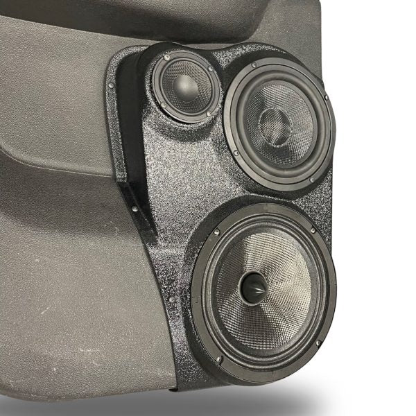 Custom Speaker Pods - 8″ and 6.5″ and 3.5″ Speaker Pods for the Rear Door of a 07-14 GM Full Size Truck Upper Handle