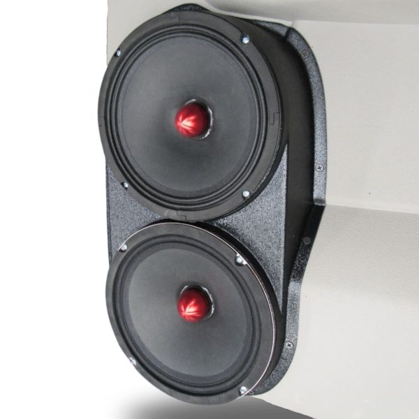 Custom Speaker Pods - Dual 8″ Rear Door Speaker Pods for the 2007-2014 Chevrolet Avalanche, Tahoe, Suburban, Silverado, GMC Yukon, Sierra & Cadillac Escalade *UPPER HANDLE*