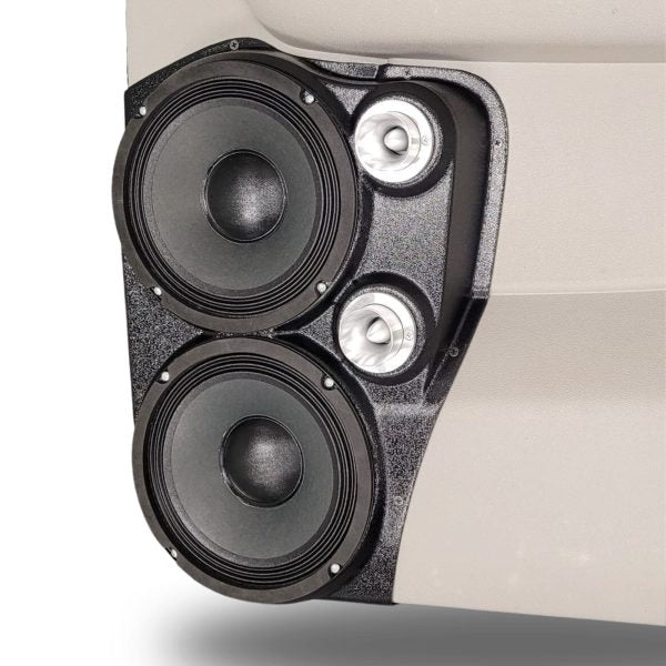 Custom Speaker Pods - Dual 8″ and Dual Tweeter Speaker Pods for the Rear Door of a 07-14 GM Full Size Truck Upper Handle