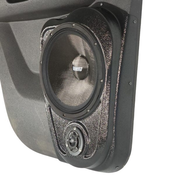Custom Speaker Pods -  10″ and 3.5″ Speaker Pods for the Rear Door of a 07-14 GM Full Size Truck Upper Handle