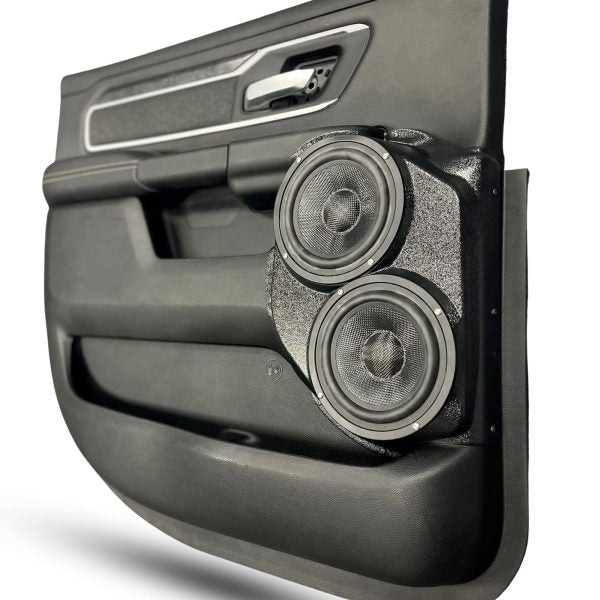 Pasgemaakte Luidsprekerpeule - Dubbele 6.5″ Luidsprekerpeule vir die Agterdeur van 'n 19-25 Dodge Ram 1500 Crew Cab 