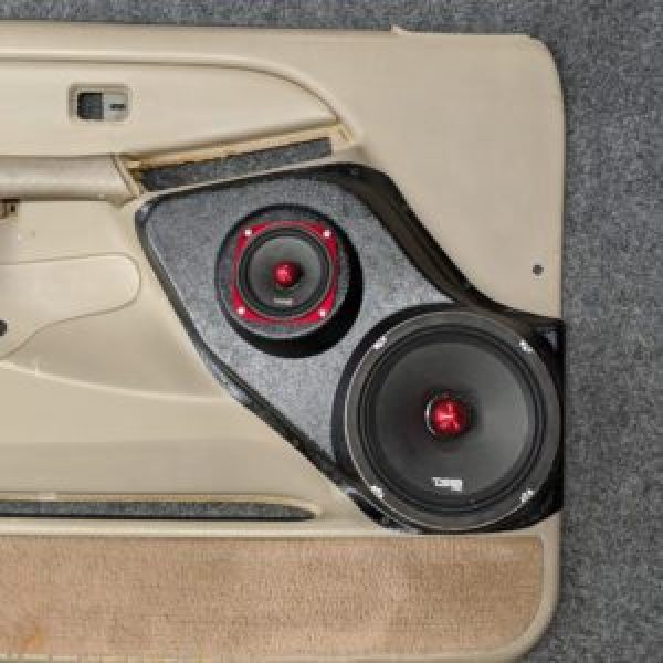 Pasgemaakte Luidsprekerpeule - 8″ + 4″ Voordeurluidsprekerpeule vir die 2000-2006 Chevrolet Avalanche, Tahoe, Suburban, Silverado, GMC Yukon, Sierra &amp; Cadillac Escalade