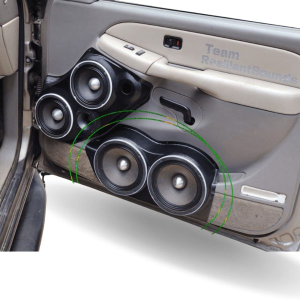 Custom Speaker Pods -Dual 8″ Front Door Speaker Pods for the 2000-2006 Chevrolet Avalanche, Tahoe, Suburban, Silverado, GMC Yukon, Sierra & Cadillac Escalade
