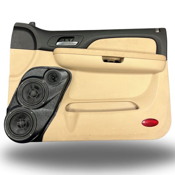 Pasgemaakte Luidsprekerpeule - Dubbele 6.5″ en 3.5″ Luidsprekerpeule vir die Voordeur van 'n 07-09 GM Volgrootte Bakkie Boonste Handvatsel