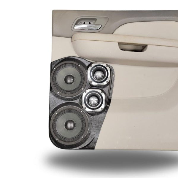 Custom Speaker Pods - Dual 6.5″ and Dual 4″ Speaker Pods for the Rear Door of a 07-14 GM Full Size Truck Upper Handle