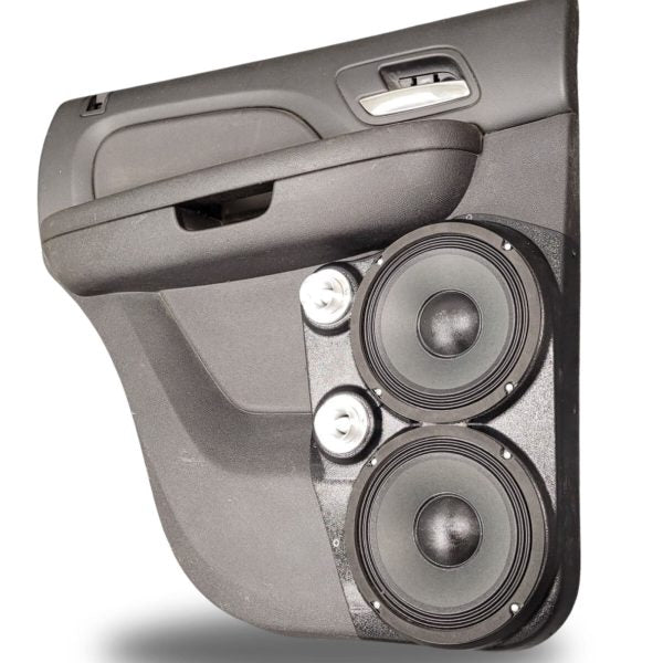Custom Speaker Pods - Dual 8″ and Dual Tweeter Speaker Pods for the Rear Door of a 07-14 GM Full Size Truck Upper Handle
