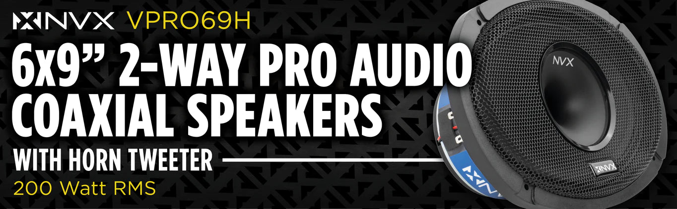 NVX - VPRO69H 400W Peak (200W RMS) 6" x 9" V-Series Pro 2-Way Coaxial Loudspeaker with Horn Tweeter