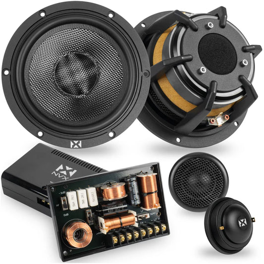 NVX - XQS65KIT 600W Peak (300W RMS) 6.5" X-Series 2-Way Component Speaker System with Carbon Fiber Cones and 30mm Silk Dome Tweeters