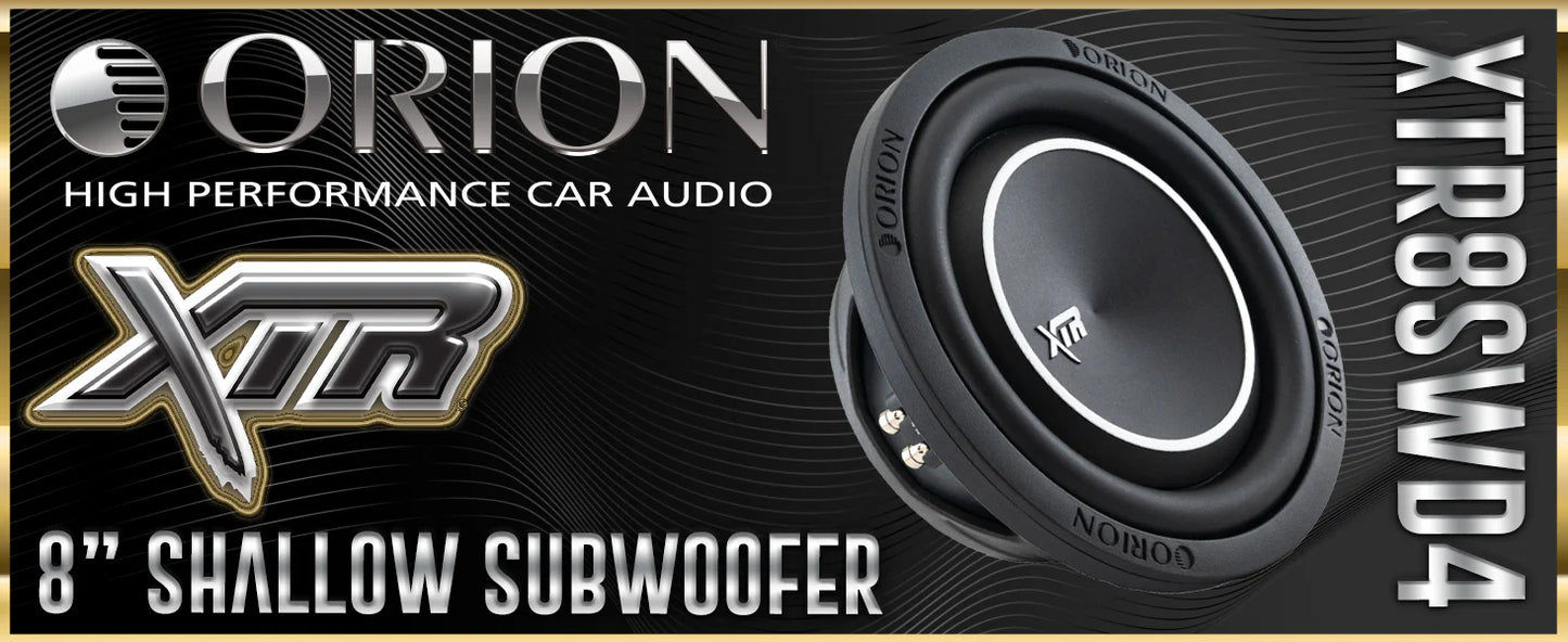 Orion  - XTR8SWD4 - 8" 300w Rms/1200w Max Shallow Subwoofer Dual 4 Ohm