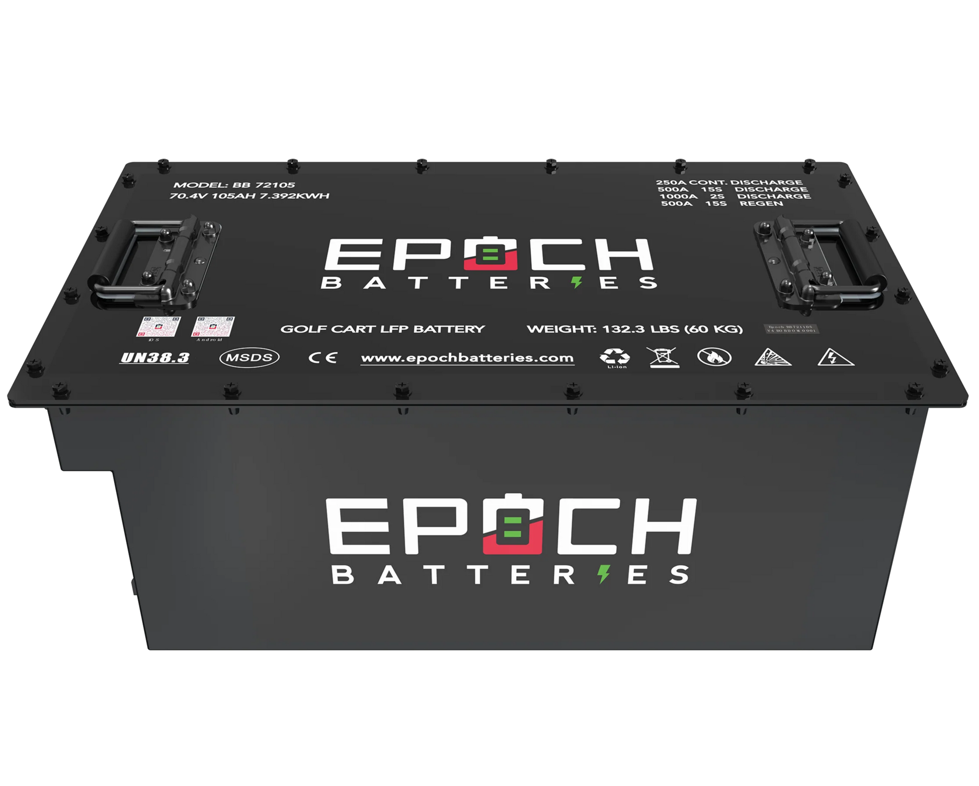 Epoch Batteries-  70.4V (72V) 105ah -  LiFePO4 Golf Cart Batt - Complete kit image 4