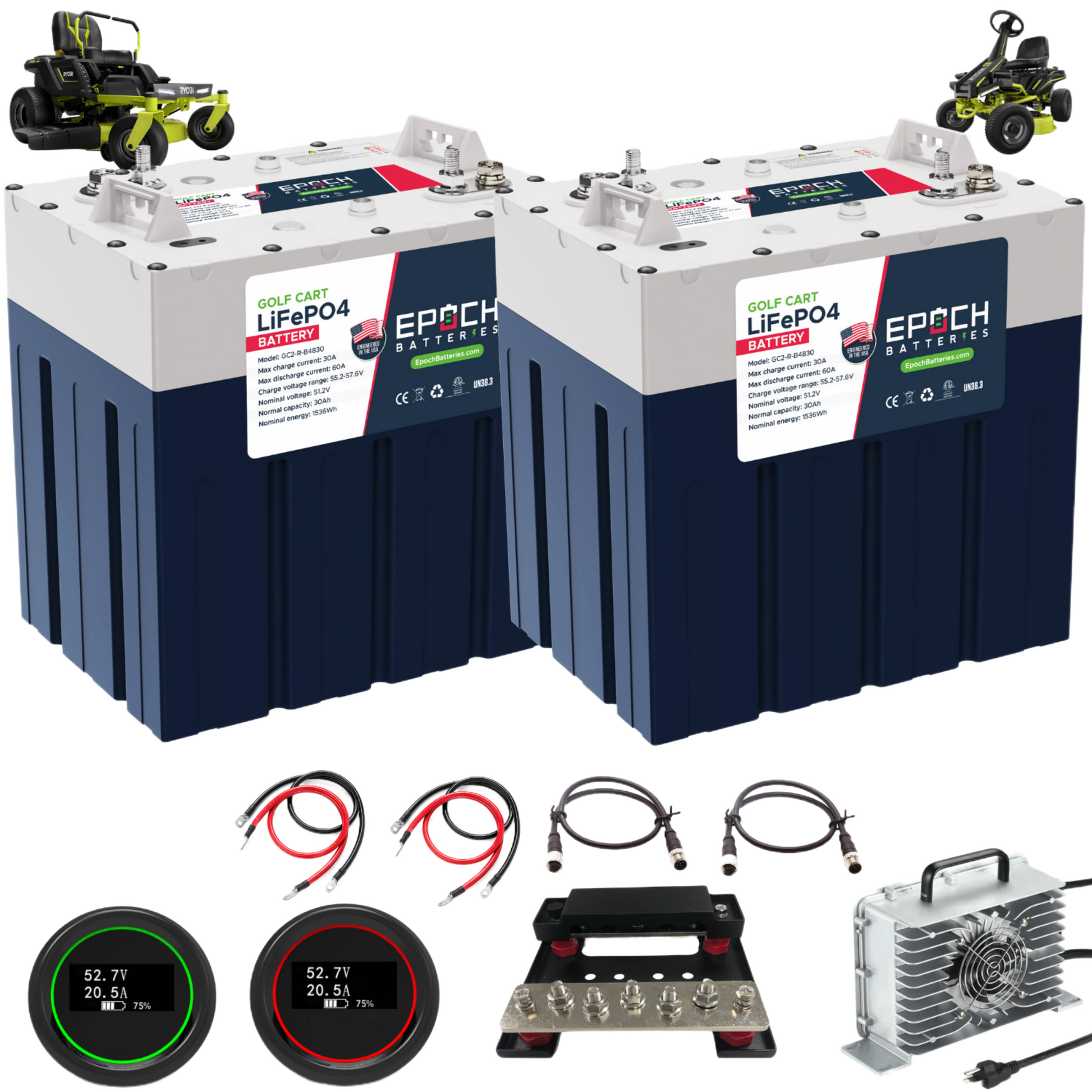 Epoch Batteries - 48V 60Ah Ryobi Electric Lawn Motor -  Lithium Battery Kit image 0