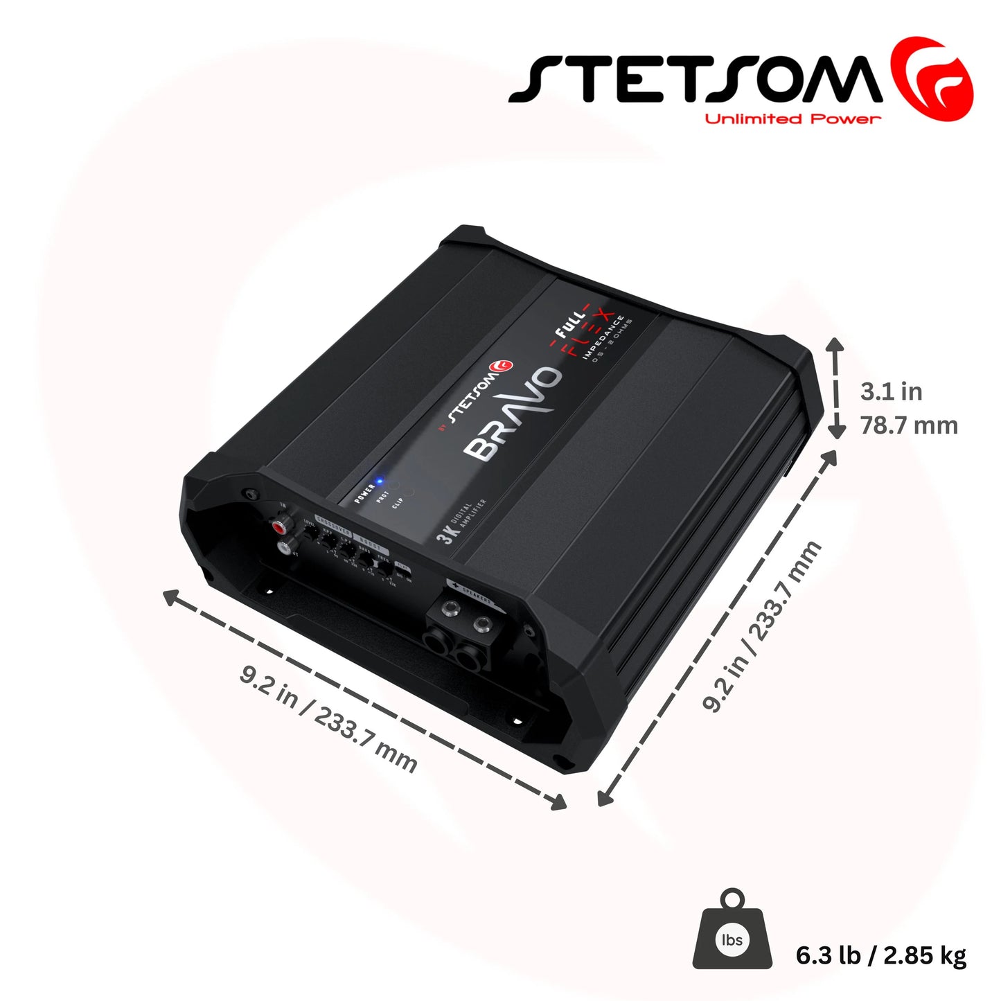 Stetsom  - BRAVO FULL Flex 3K  0.5~2ohm  - (Auto) Impedance Mono Class D  Amp image 6