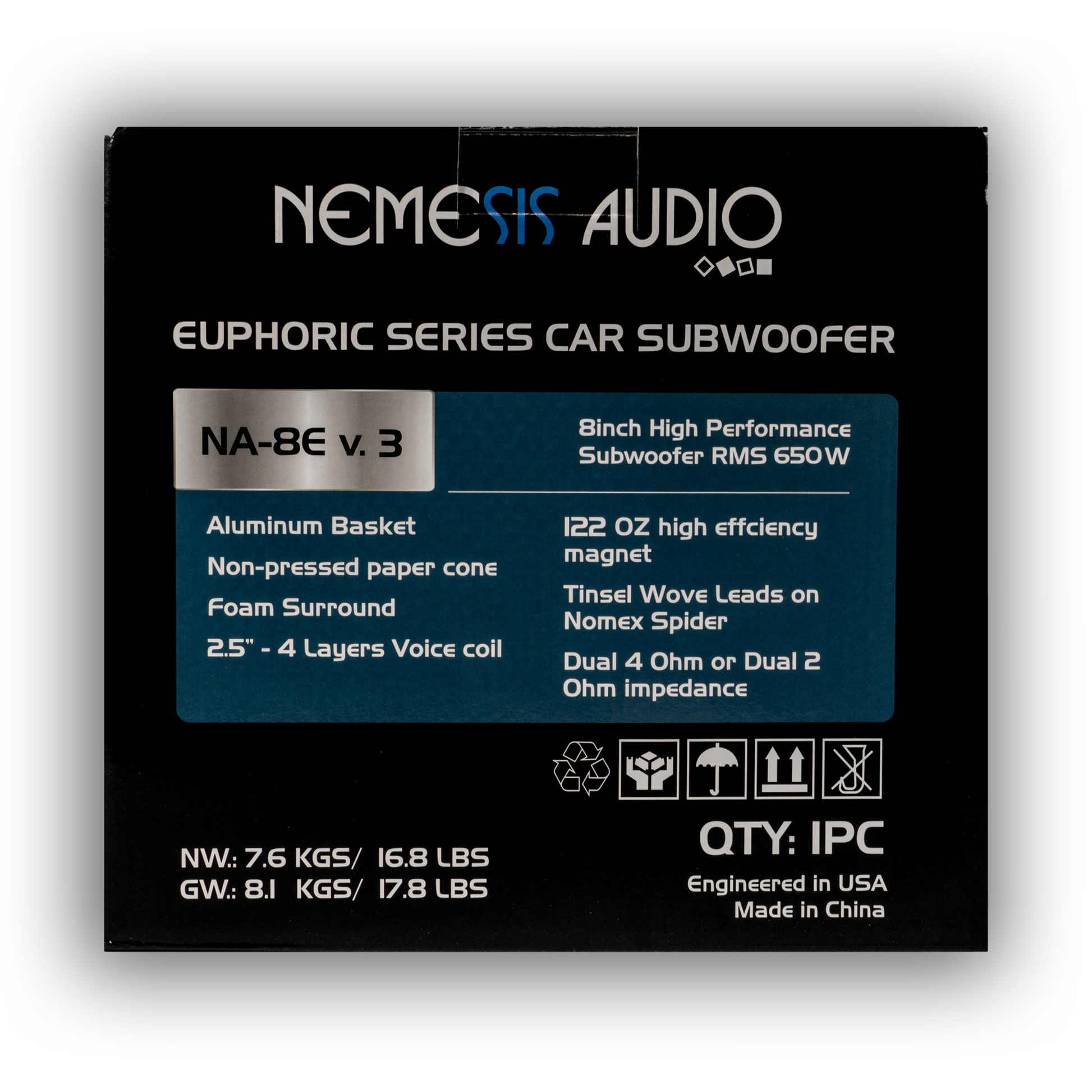 Nemesis Audio - NA-8E V.3 - 8″ High Performance 650W RMS Dual Voice Coil image 3