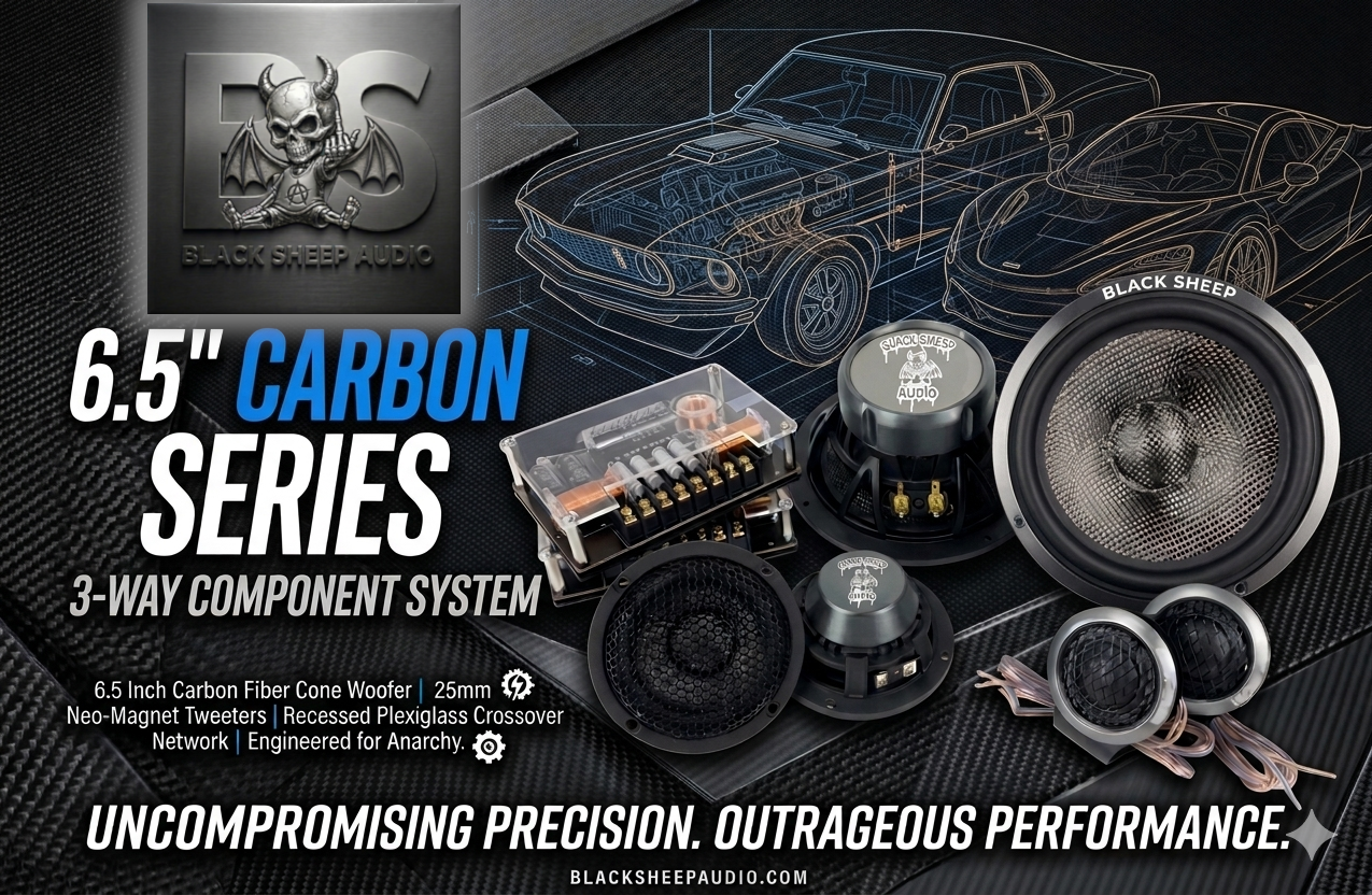 Black Sheep Audio | BSA-6.5CF2 | 6.5" Carbon Fiber Series 3 way | 120w Rms