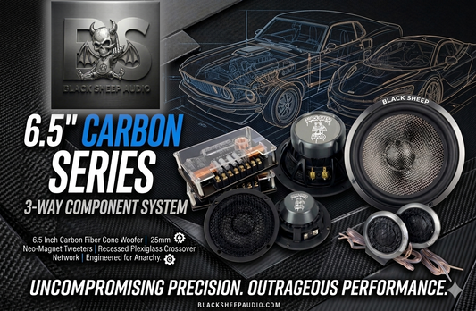 Black Sheep Audio | BSA-6.5CF2 | 6.5" Carbon Fiber Series 3 way | 120w Rms