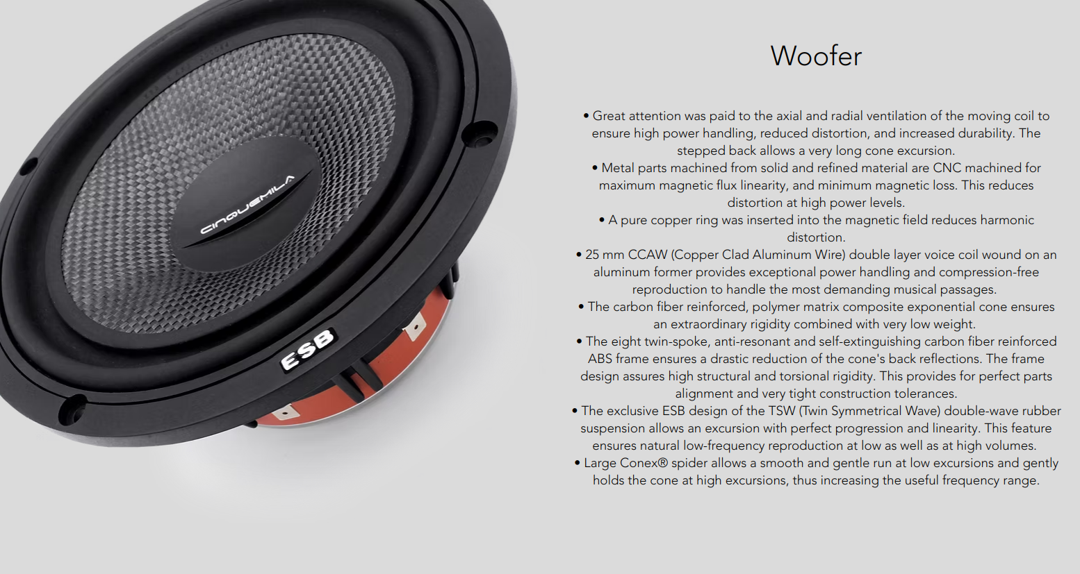 ESB Audio - 5000 Series - 5.165 6.5"/165 mm Mid-Woofer image 1