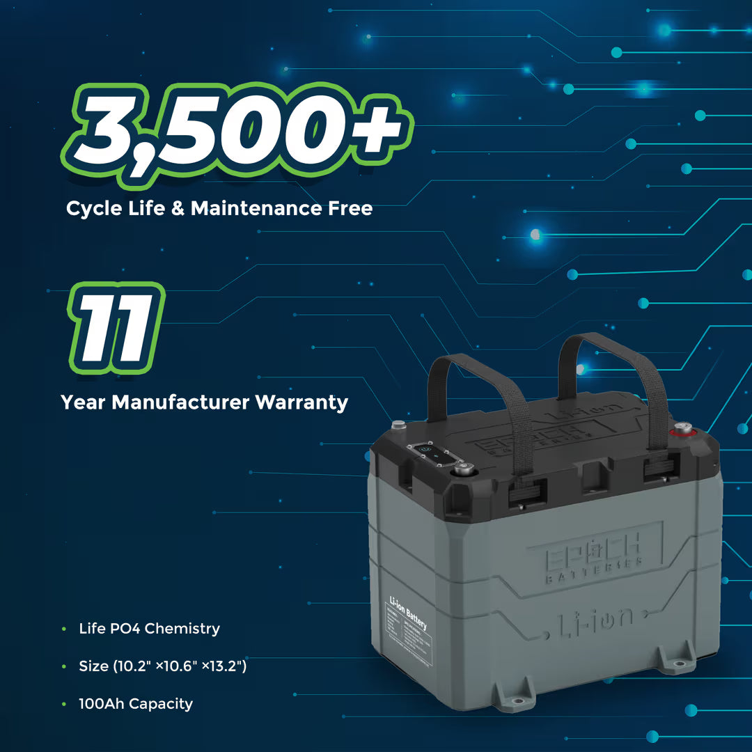 Epoch Batteries - B1250B -12V 50Ah LiFePO4 Lithium Battery - Bluetooth, Heating, image 6