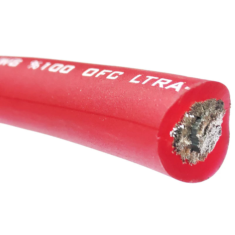 Massive Audio - P0-50R - 0 AWG 50 Foot RED 100% OFC Silver Tinned wire image 2