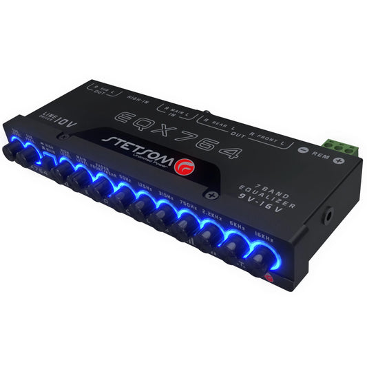 Stetsom EQX764 Graphic Equalizer 7 Band Equalization Modern Blue LED image 0